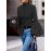 Pearl Detail Chic High Neck Long Sleeve Shirt - Polyester-Spandex Blend, Solid Color, Regular Fit, Woven Fabric, Ideal for Spring/Fall - Women'S Fashion