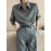 [Structured Collar] Structured Collar Blouse Women's | Long Sleeve Wrinkle-Resistant Shirt Jacket-like Top, Solid Grey with Buttons, Tailored Casual & Professional Wear for Office, Semi-Formal Events, Machine Washable Spring/Fall Outerwear