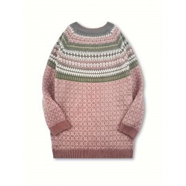 Winter Women's Sweater Elegant Coat Jacket Soft Multi-Color Jacquard Chunky Crochet Edge Beautiful Fashion Comfortable Casual Vintage Commuter Slim Fit Cardigan Gift ZLLZ