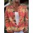 Women'S Vibrant Floral Print Cardigan - 3D All-Over Design, Button-Up Front, Long Sleeves, Lightweight & Breathable for Spring/Fall, White Ribbed Top Underneath, Casual Chic Style, Spring Outerwear | Vibrant Cardigan | Texture