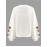V-Neck Color Block Three-Dimensional Lantern Sleeve Versatile Pullover Top