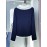 [Women's Navy Blue Sweater] Elegant Fake Two-Piece Sweater for Women | Navy Blue, Waist Accent, Soft Chic, Office & Party Outfits, Machine Washable, Winter, Seasonal Wardrobe Staple, Asymmetrical Detailing, Comfortable Fit, Fashionforward Top, Trendy