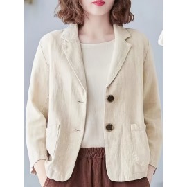 Plus Size, Women's Plus Size Burgundy (or solid colors) Jacket - Elegant Collar Blazer-like Coat with Single-Button Closure, Lightweight Structured Blouse Jacket for Spring/Summer, Casual & Formal Events - Machine Washable - Solid Burgundy & Neutral Tones Available - Solid Color with Collar & Single-Button Front Closure - Suitable for Warm Weather - Chic & Sophisticated Blazer Jacket, Blazers For Women Plus Size, Plus Size Womens Blazer, Black Blazer For Women Plus Size,