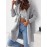 Women'S Light Gray Cardigan - Casual Loose-Fit Long Sleeve Hooded Sweater for Fall/Winter, Versatile Layering Piece with Button Details, Sweater Cardigan